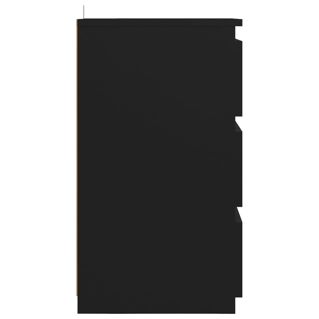 Table de chevet noir 40x35x62,5 cm bois d'ingénierie - XIOS