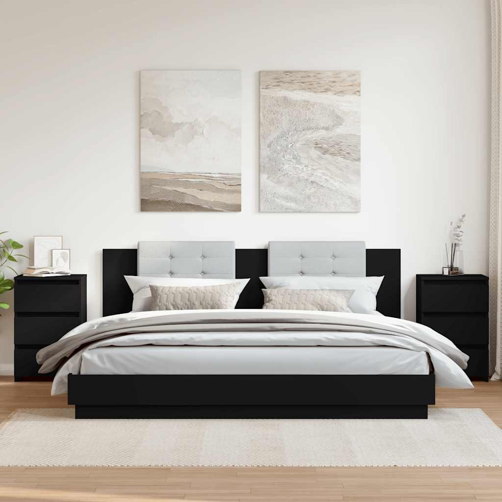 Tables de chevet 2 pcs noir 40x35x62,5 cm bois d'ingénierie - XIOS