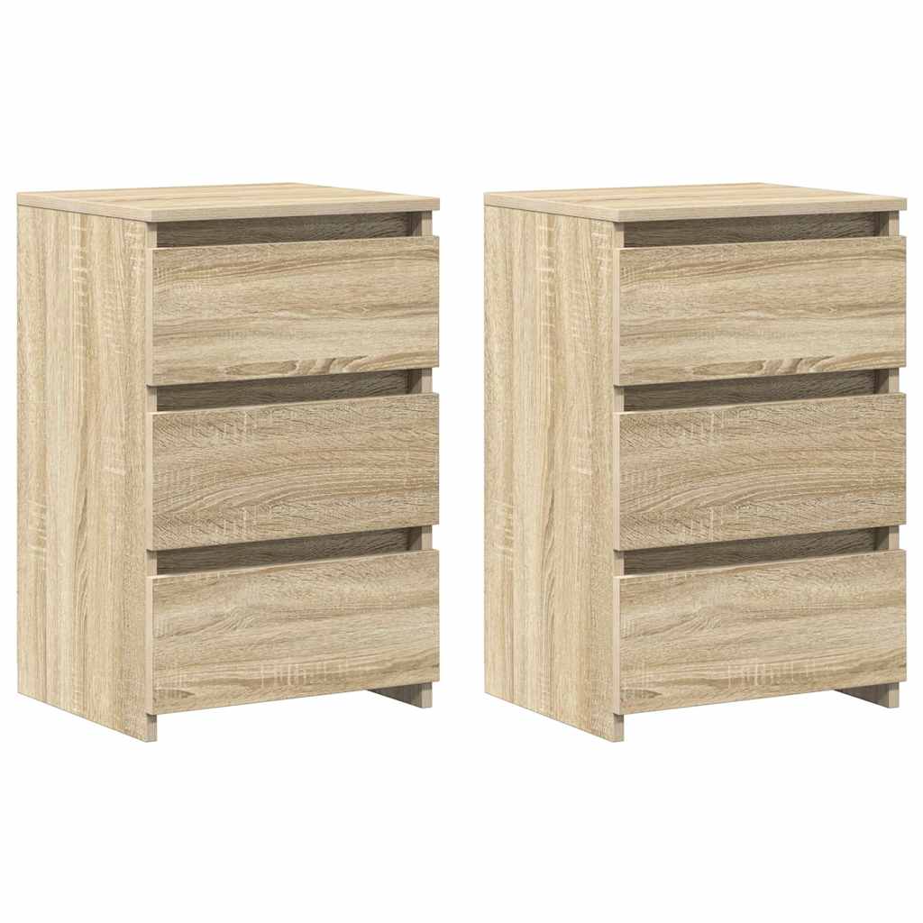 Tables de chevet 2pcs chêne sonoma 40x35x62,5cm bois ingénierie - XIOS