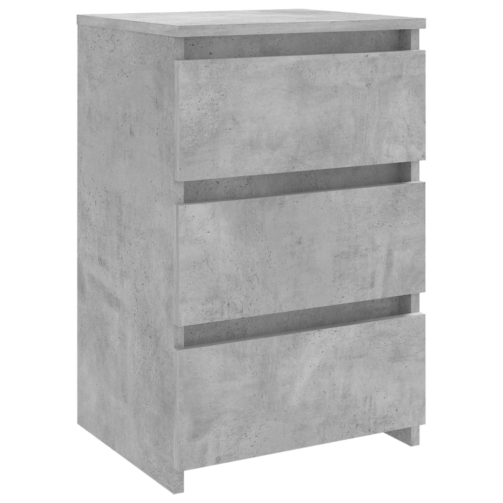 Table de chevet gris béton 40x35x62,5 cm bois d'ingénierie - XIOS