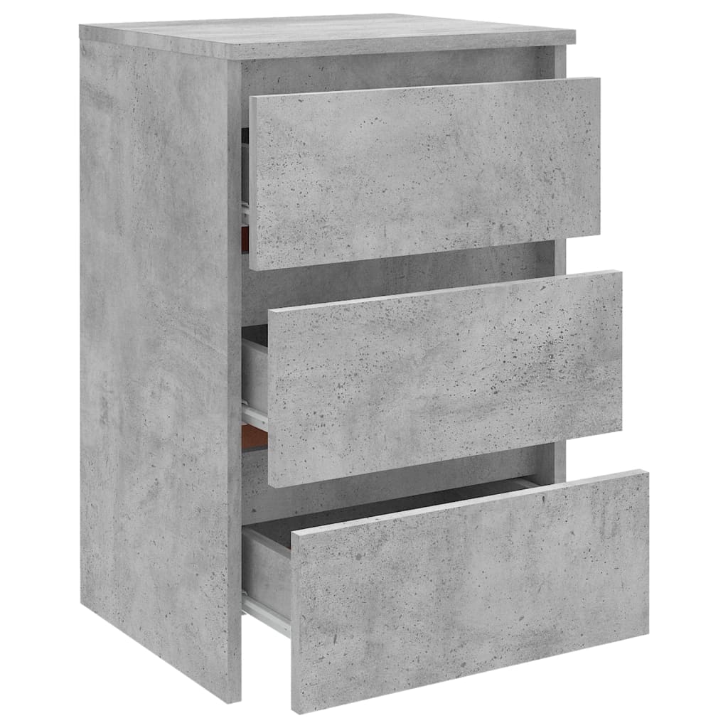 Table de chevet gris béton 40x35x62,5 cm bois d'ingénierie - XIOS