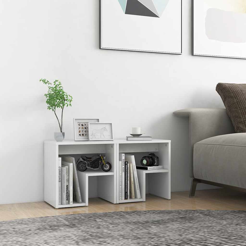 Tables de chevet 2 pcs blanc 40x30x40 cm bois d'ingénierie - XIOS