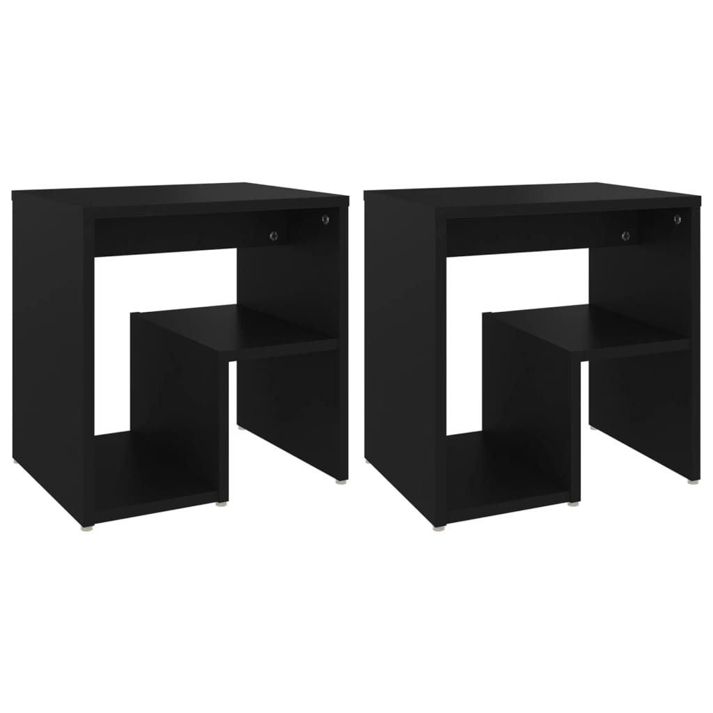 Tables de chevet 2 pcs noir 40x30x40 cm bois d'ingénierie - XIOS