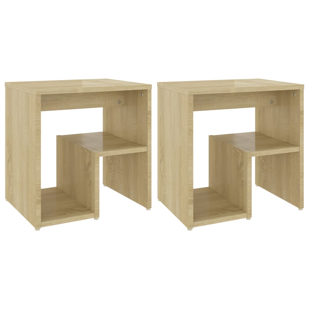 Tables de chevet 2pcs chêne sonoma 40x30x40cm bois d'ingénierie - XIOS