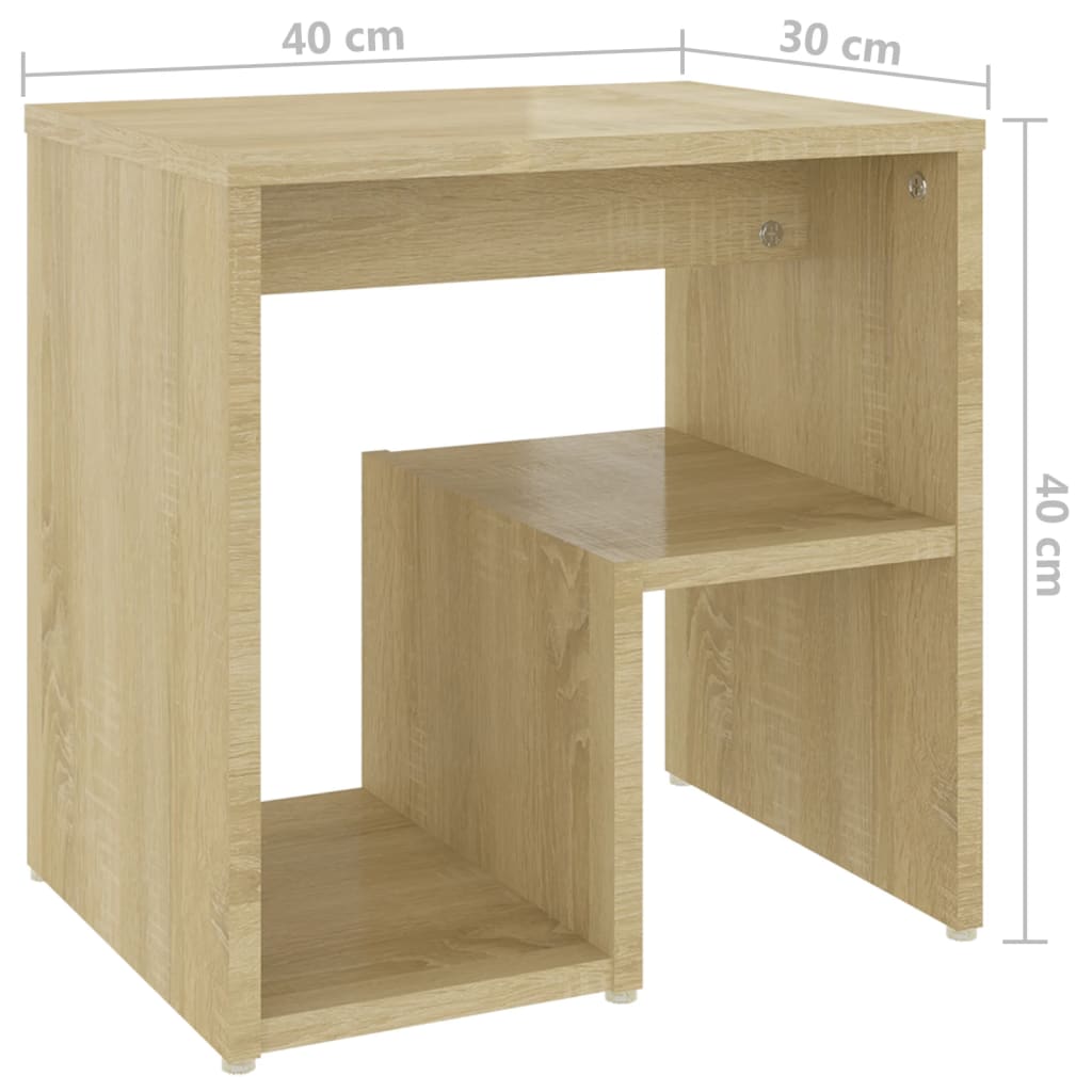 Tables de chevet 2pcs chêne sonoma 40x30x40cm bois d'ingénierie - XIOS