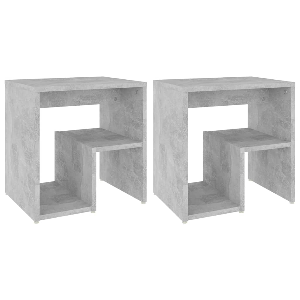 Tables de chevet 2 pcs gris béton 40x30x40 cm bois d'ingénierie - XIOS