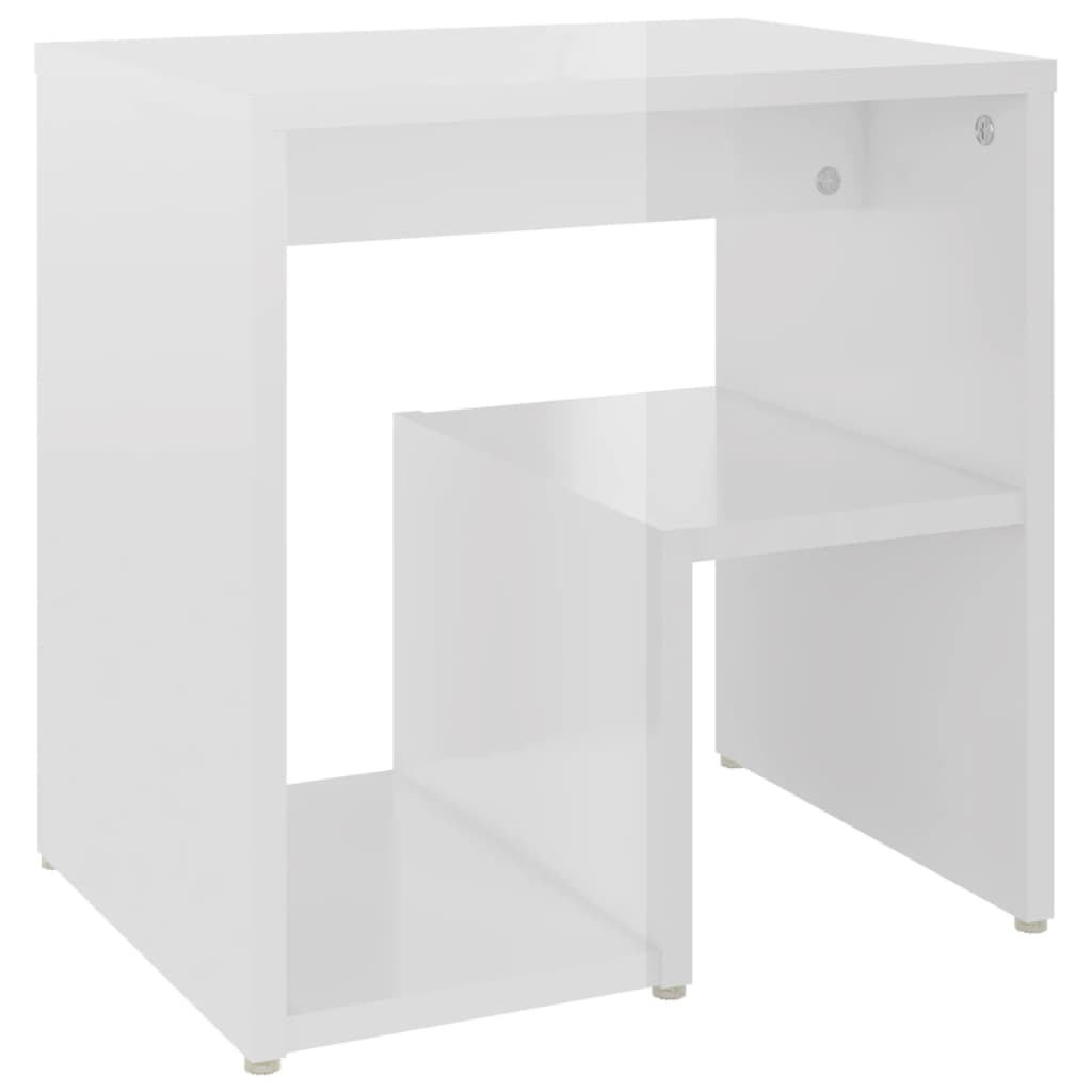 Tables de chevet 2pcs blanc brillant 40x30x40cm bois ingénierie - XIOS