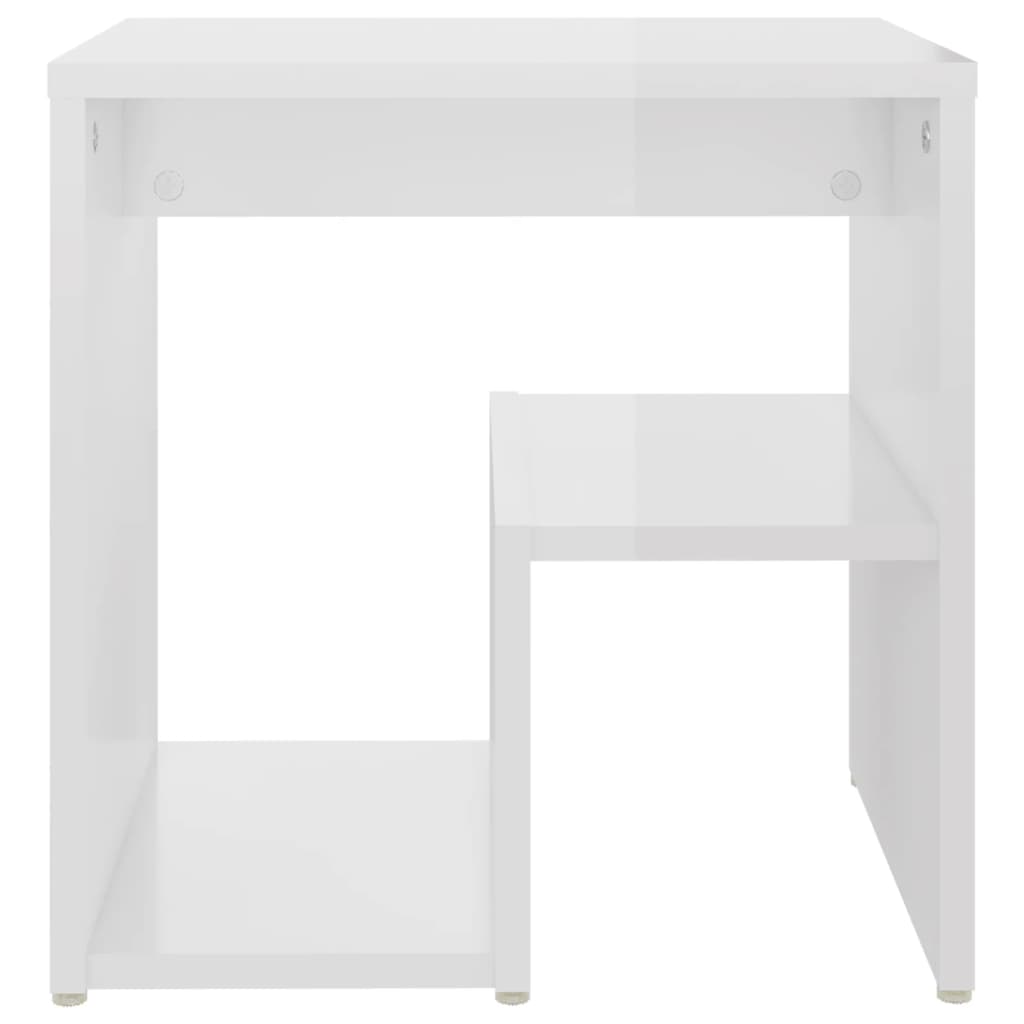 Tables de chevet 2pcs blanc brillant 40x30x40cm bois ingénierie - XIOS