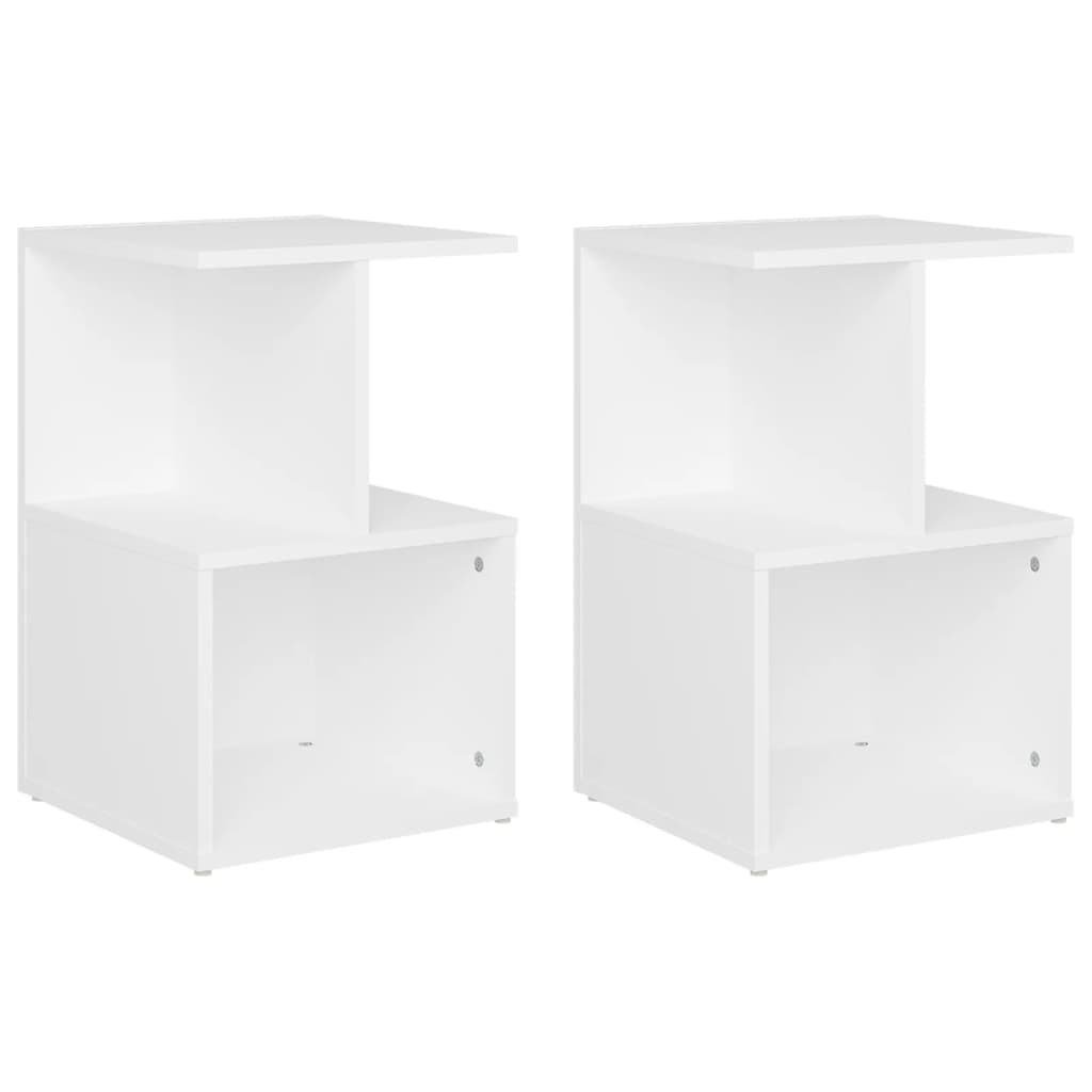 Tables de chevet 2 pcs blanc 35x35x55 cm bois d'ingénierie - XIOS