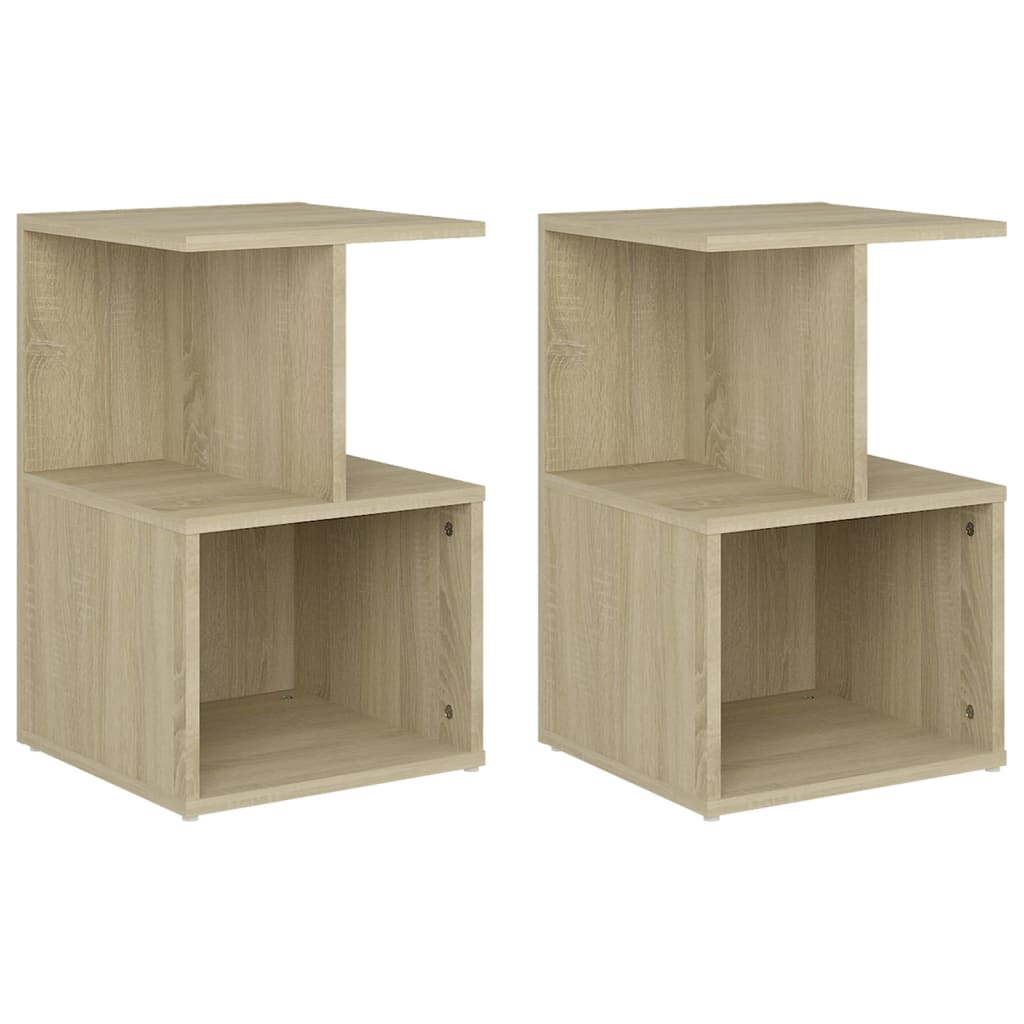 Tables de chevet 2pcs Chêne sonoma 35x35x55cm bois d'ingénierie - XIOS