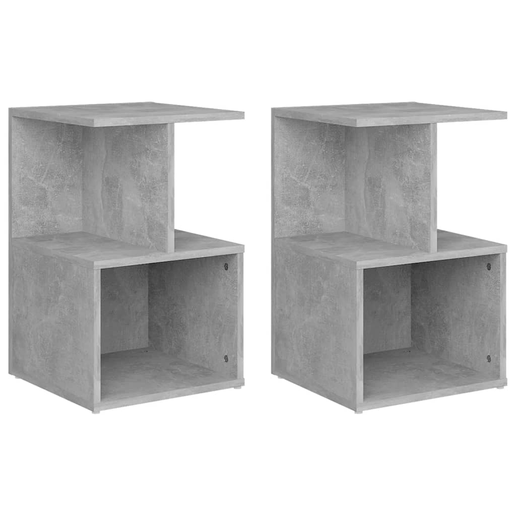 Tables de chevet 2 pcs gris béton 35x35x55 cm bois d'ingénierie - XIOS