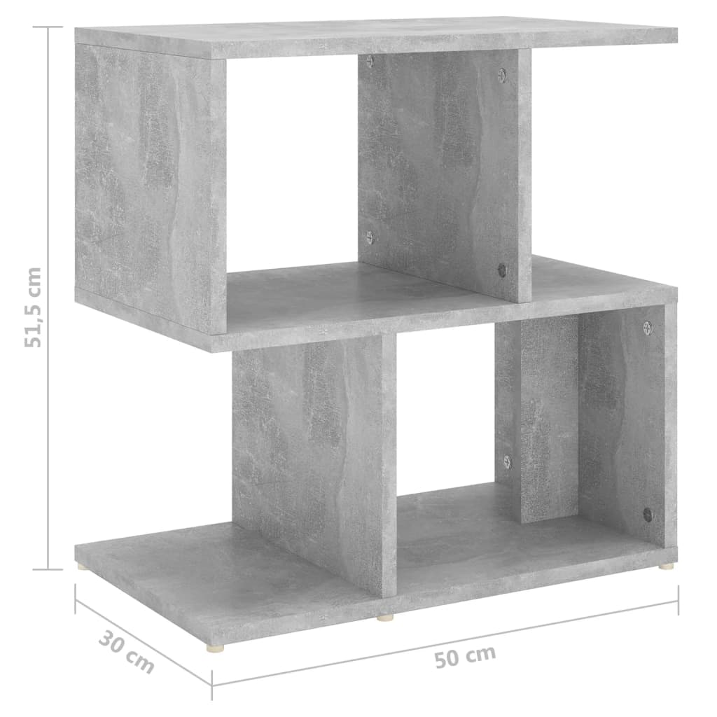Table de chevet gris béton 50x30x51,5 cm bois d'ingénierie - XIOS
