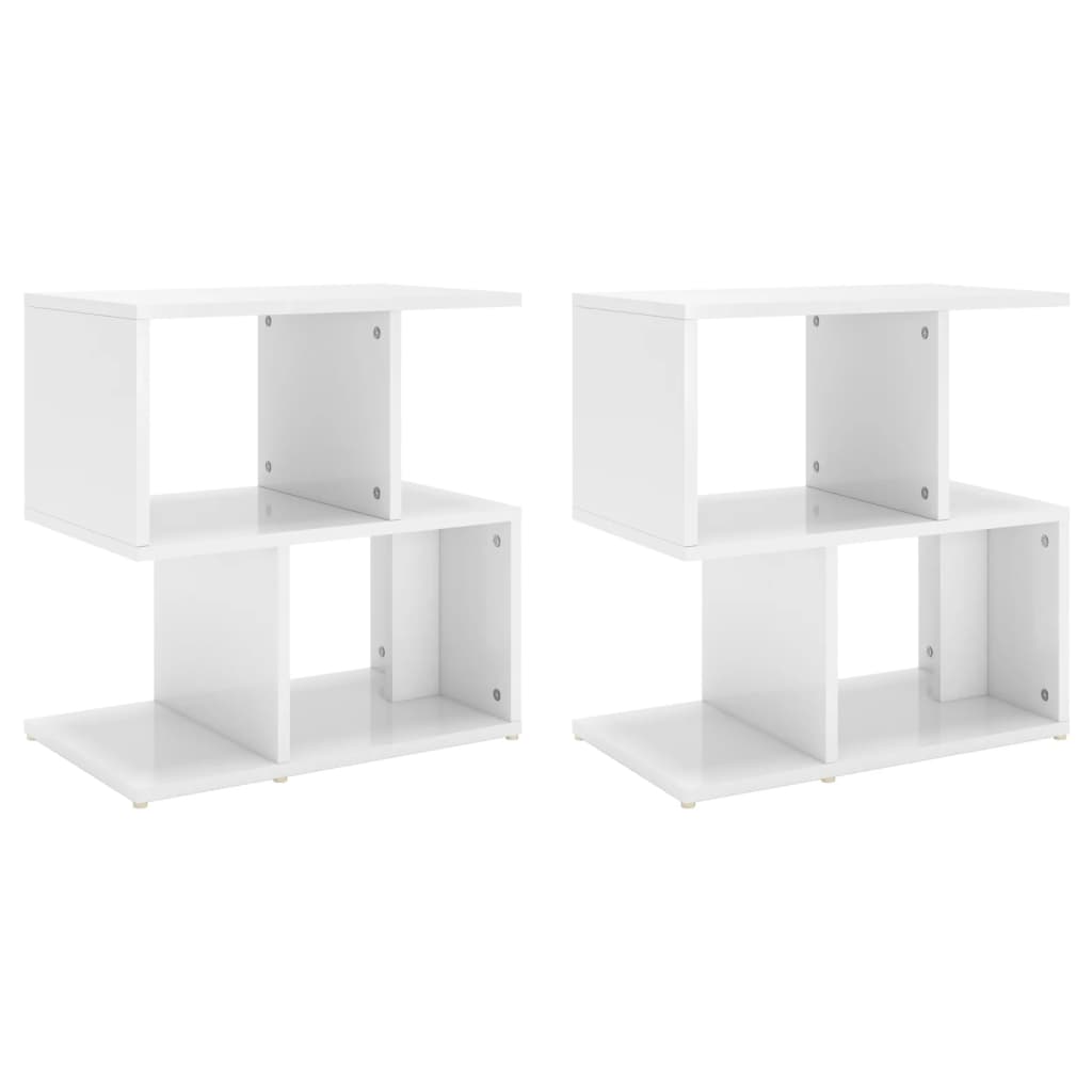 Tables de chevet 2 pcs blanc brillant bois d'ingénierie - XIOS