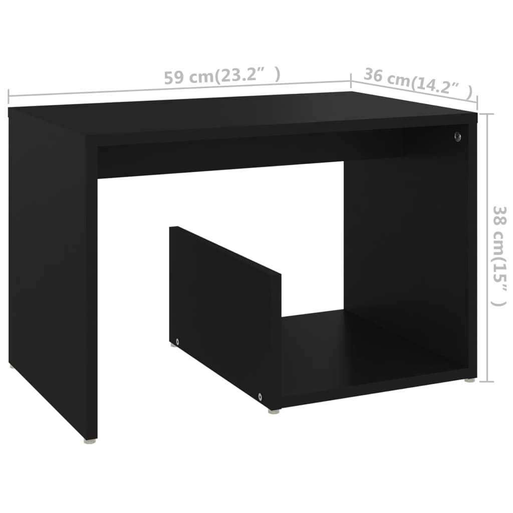 Table d'appoint noir 59x36x38 cm bois d'ingénierie - XIOS