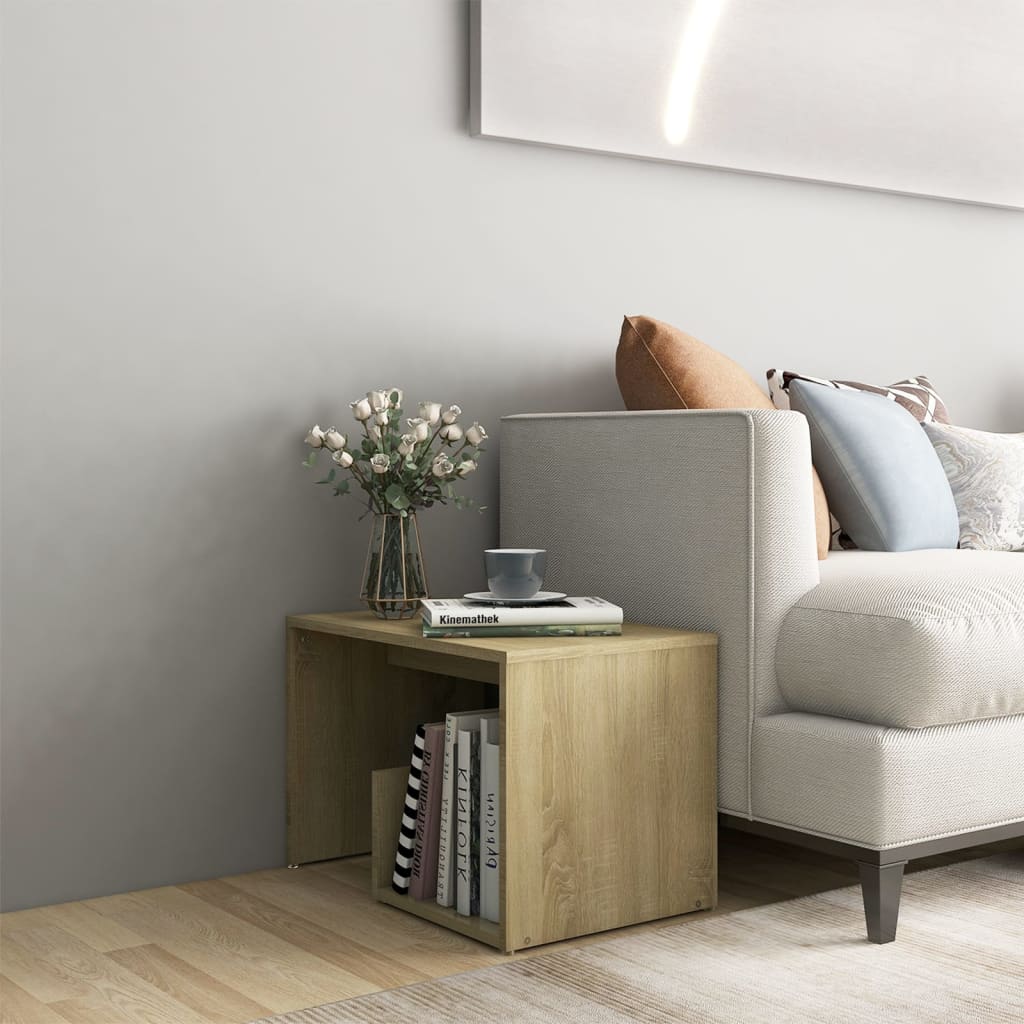 Table d'appoint chêne sonoma 59x36x38 cm bois d'ingénierie - XIOS