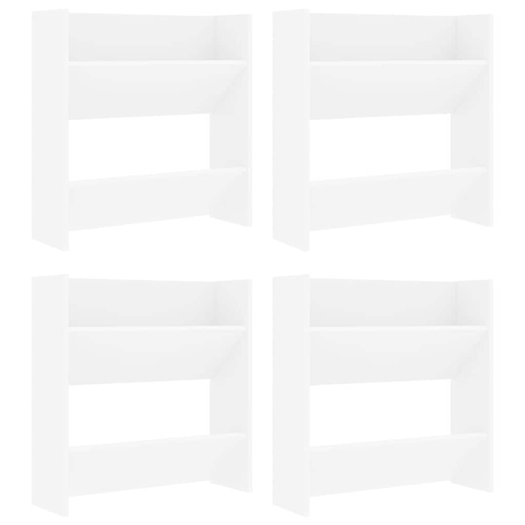 Armoires à chaussures murales 4 pcs blanc bois d'ingénierie - XIOS