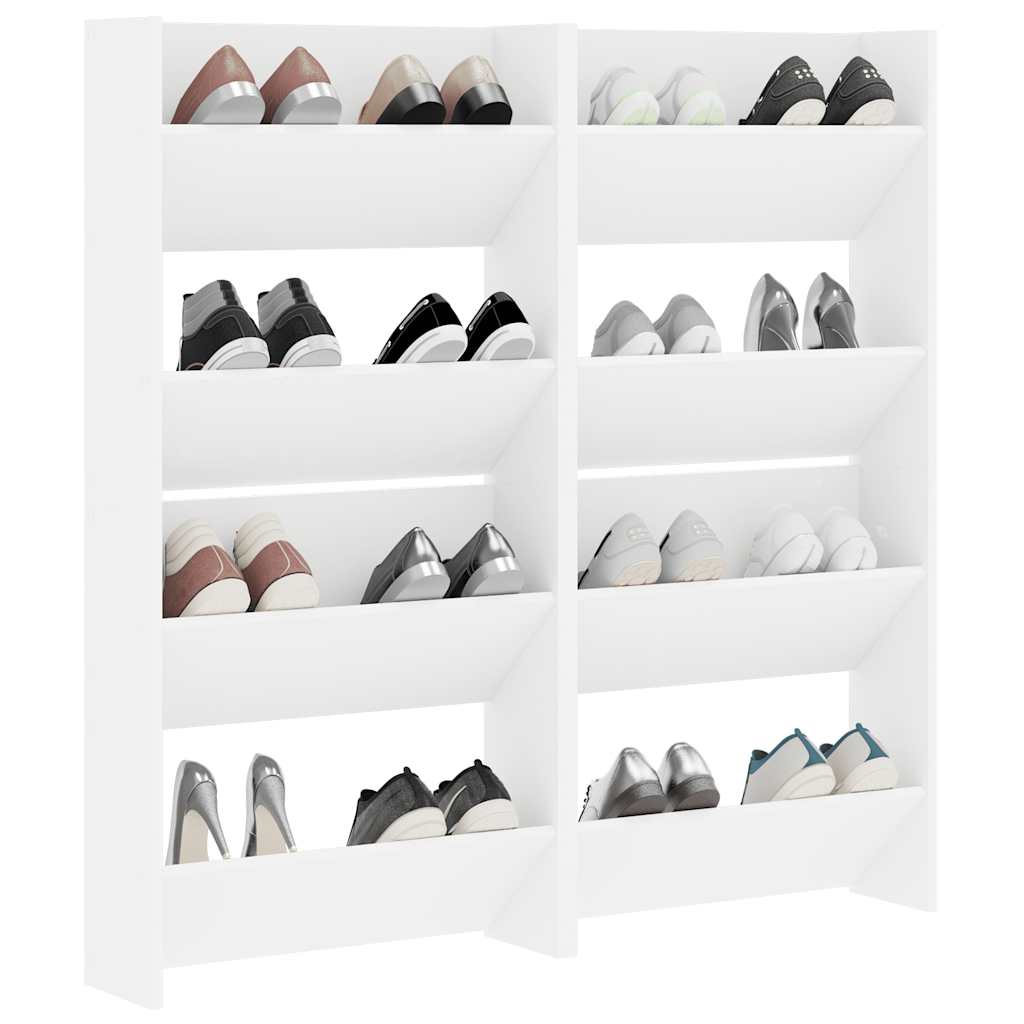 Armoires à chaussures murales 4 pcs blanc bois d'ingénierie - XIOS