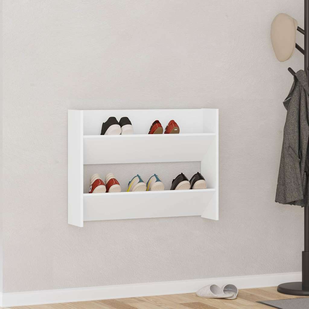 Armoire à chaussures murale Blanc 80x18x60 cm Aggloméré - XIOS