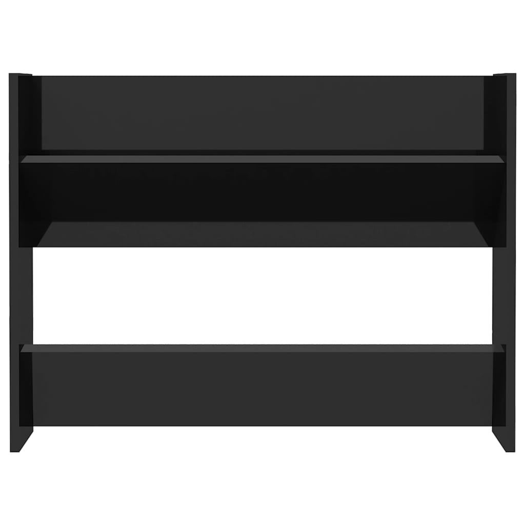 Armoire à chaussures murale noir brillant bois d'ingénierie - XIOS