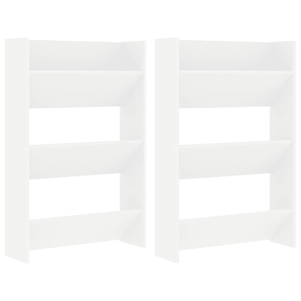 Armoires à chaussures murales 2 pcs Blanc 60x18x90 cm Aggloméré - XIOS