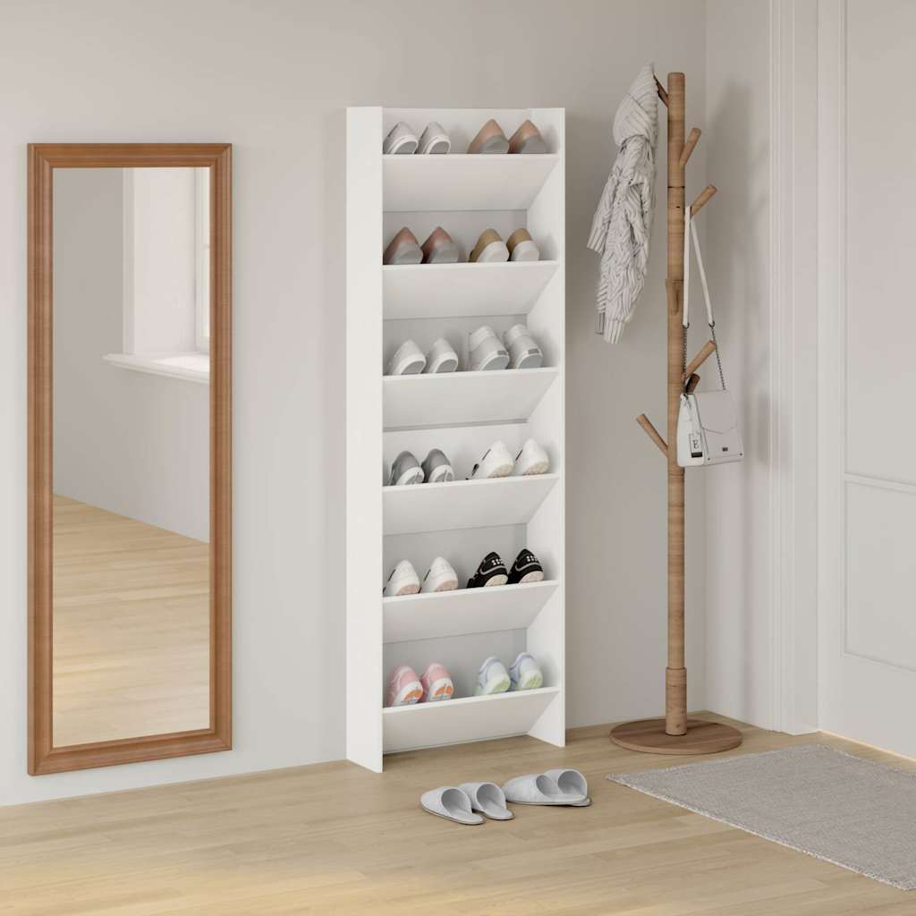 Armoires à chaussures murales 2 pcs Blanc 60x18x90 cm Aggloméré - XIOS