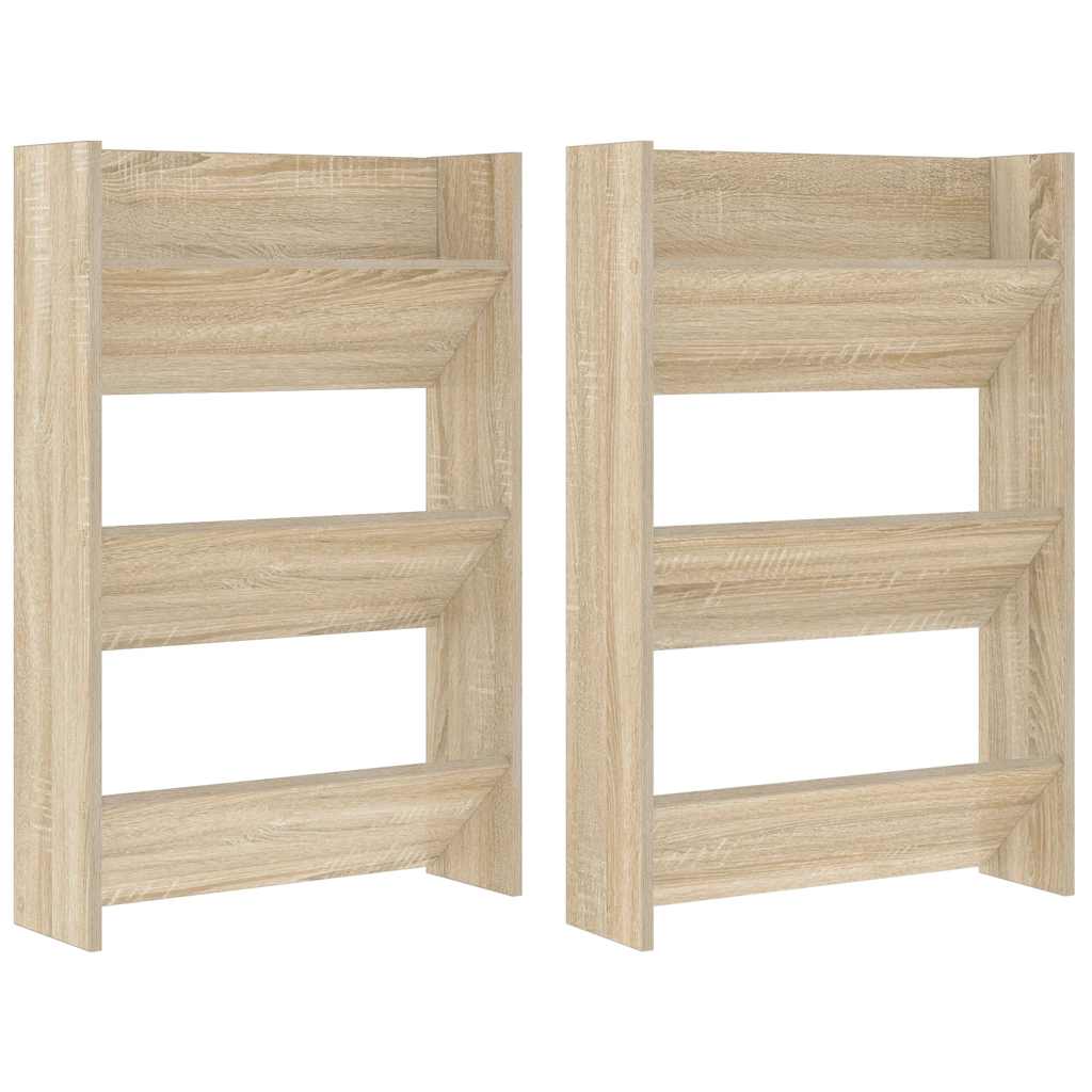 Armoires à chaussures murales 2 pcs Chêne 60x18x90 cm Aggloméré - XIOS