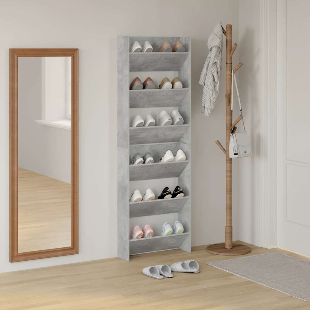 Armoires à chaussures murales 2 pcs Gris béton 60x18x90 cm - XIOS