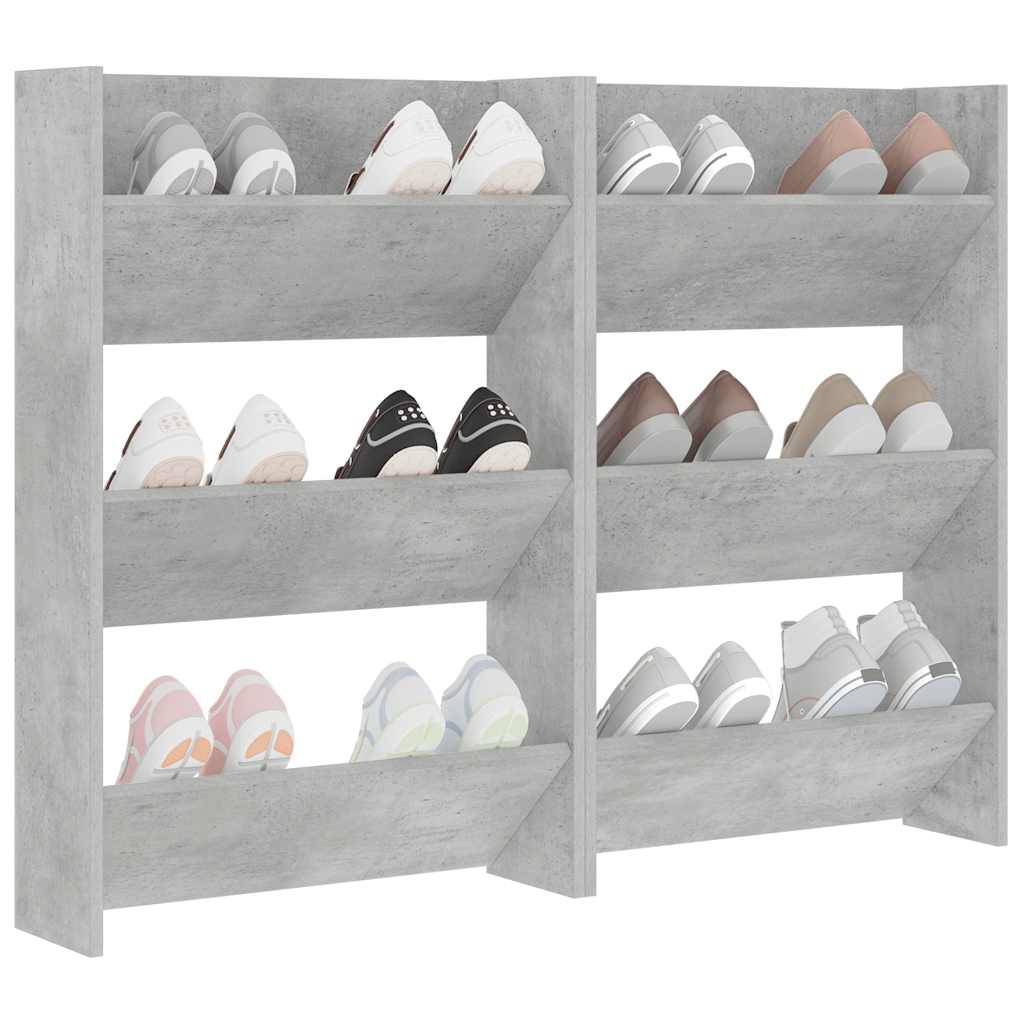 Armoires à chaussures murales 2 pcs Gris béton 60x18x90 cm - XIOS
