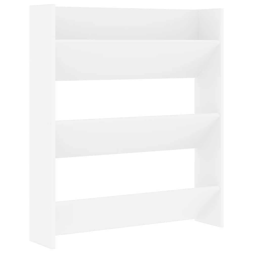 Armoire à chaussures murale blanc 80x18x90 cm bois d'ingénierie - XIOS