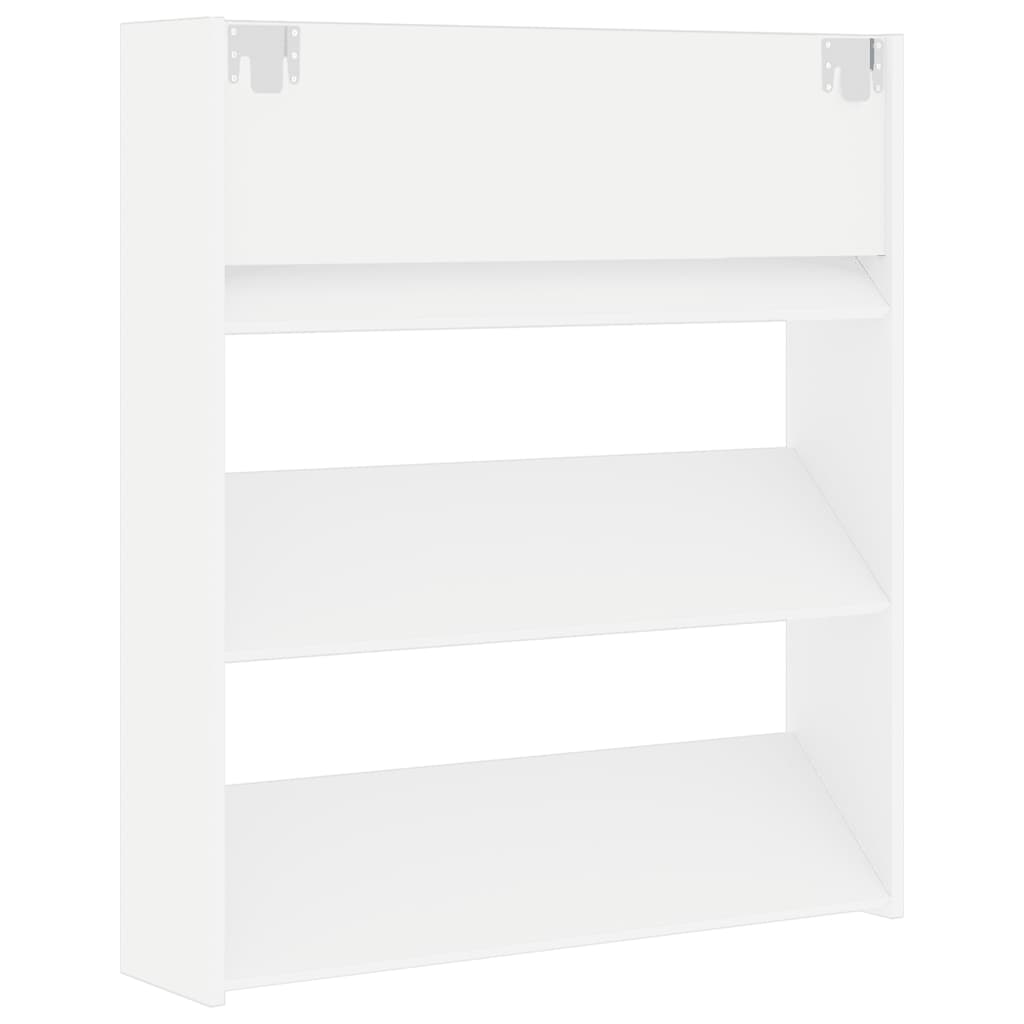 Armoire à chaussures murale blanc 80x18x90 cm bois d'ingénierie - XIOS