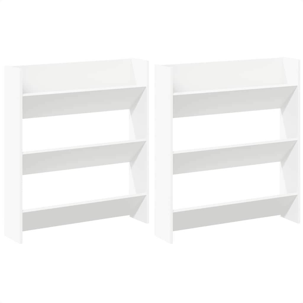 Armoires à chaussures murales 2 pcs Blanc 80x18x90 cm Aggloméré - XIOS