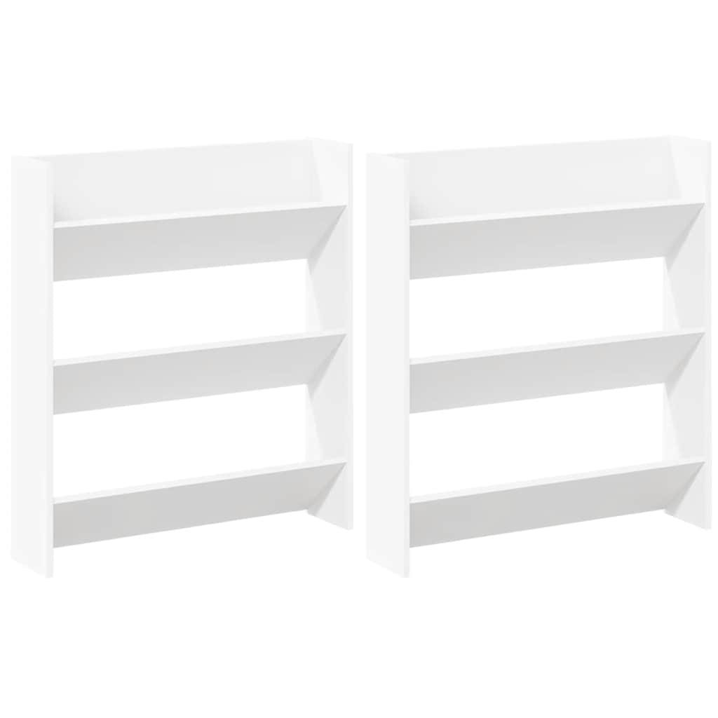 Armoires à chaussures murales 2 pcs Blanc 80x18x90 cm Aggloméré - XIOS