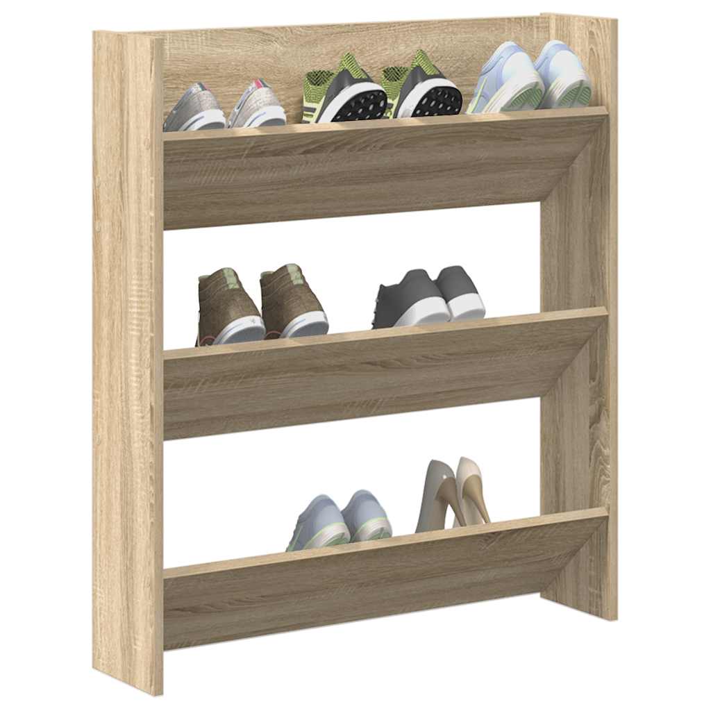 Armoire à chaussures murale chêne Sonoma bois d'ingénierie - XIOS