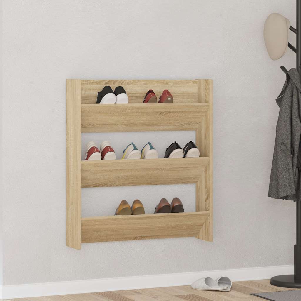 Armoire à chaussures murale chêne Sonoma bois d'ingénierie - XIOS