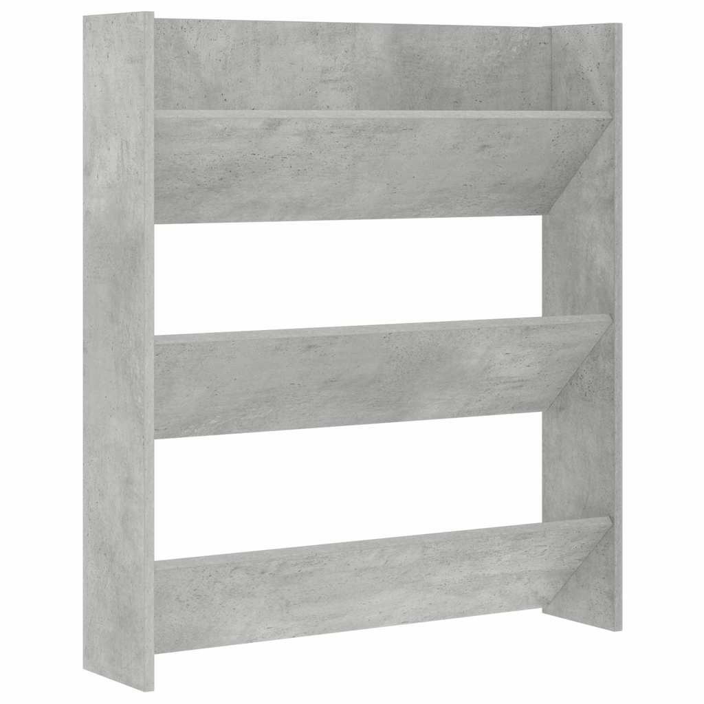 Armoire à chaussures murale Gris béton 80x18x90 cm Aggloméré - XIOS
