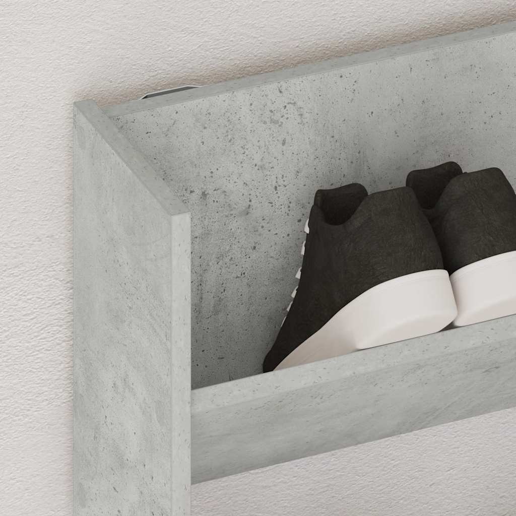 Armoire à chaussures murale Gris béton 80x18x90 cm Aggloméré - XIOS