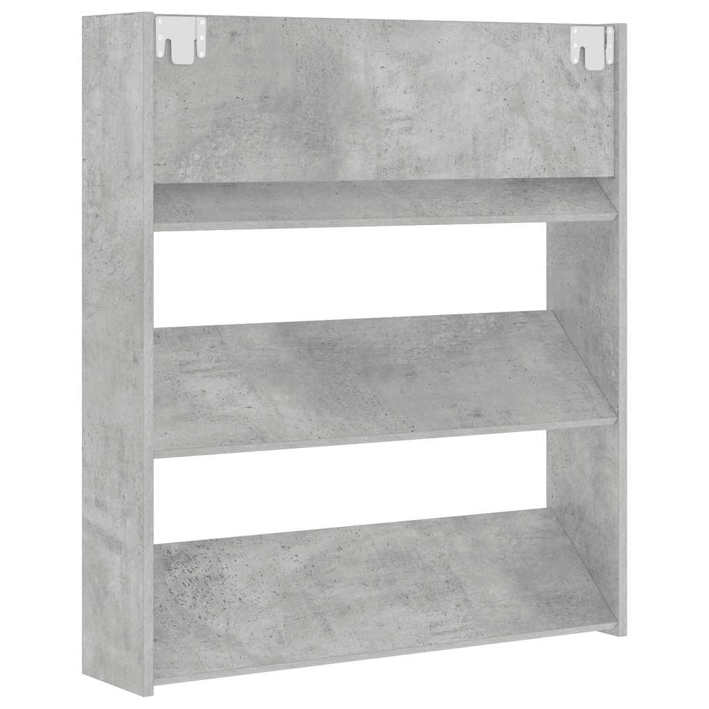 Armoire à chaussures murale Gris béton 80x18x90 cm Aggloméré - XIOS