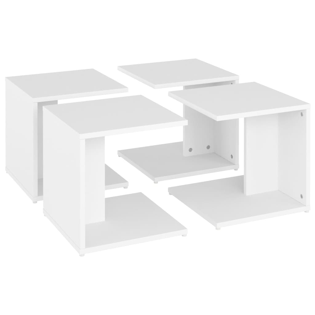 Tables basses 4 pcs blanc 33x33x33 cm bois d'ingénierie - XIOS