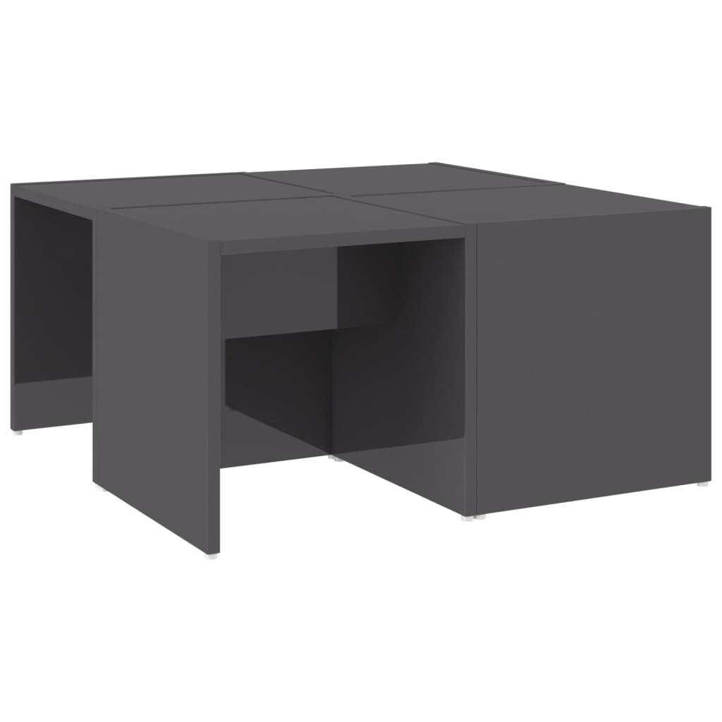Tables basses 4 pcs gris brillant 33x33x33 cm bois d'ingénierie - XIOS