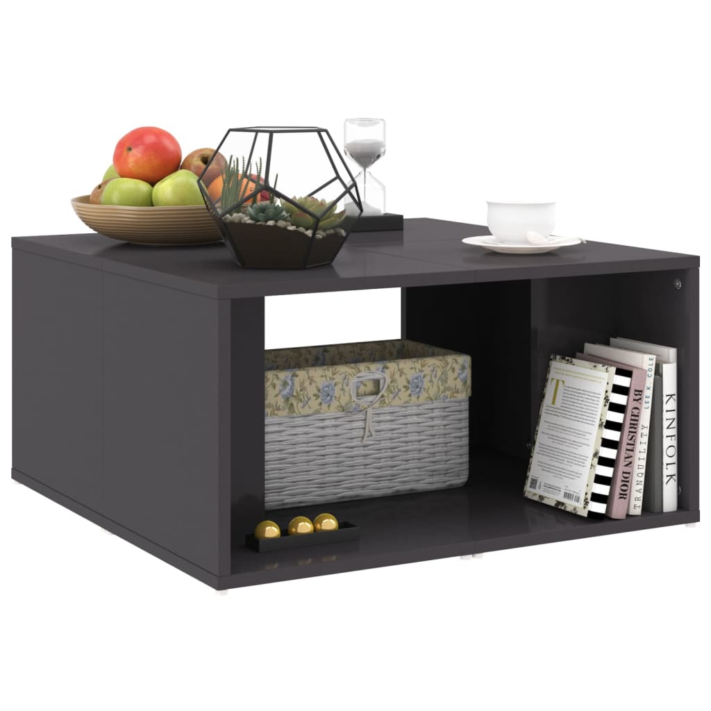 Tables basses 4 pcs gris brillant 33x33x33 cm bois d'ingénierie - XIOS