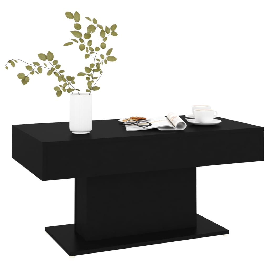 Table basse noir 96x50x45 cm bois d'ingénierie - XIOS