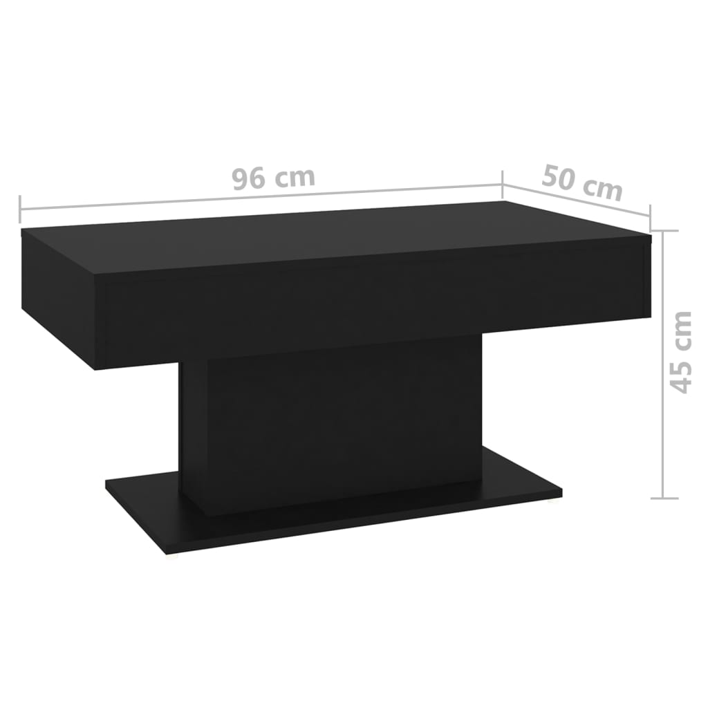 Table basse noir 96x50x45 cm bois d'ingénierie - XIOS