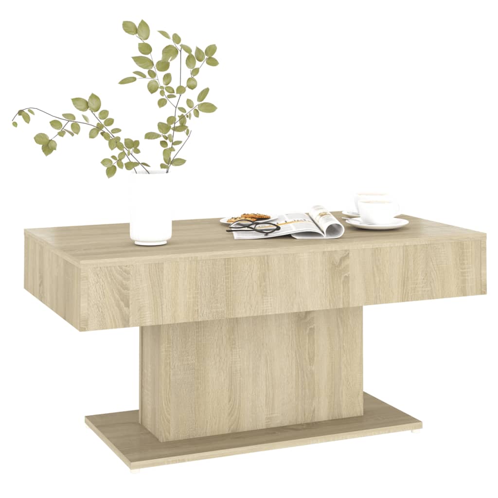 Table basse chêne sonoma 96x50x45 cm bois d'ingénierie - XIOS