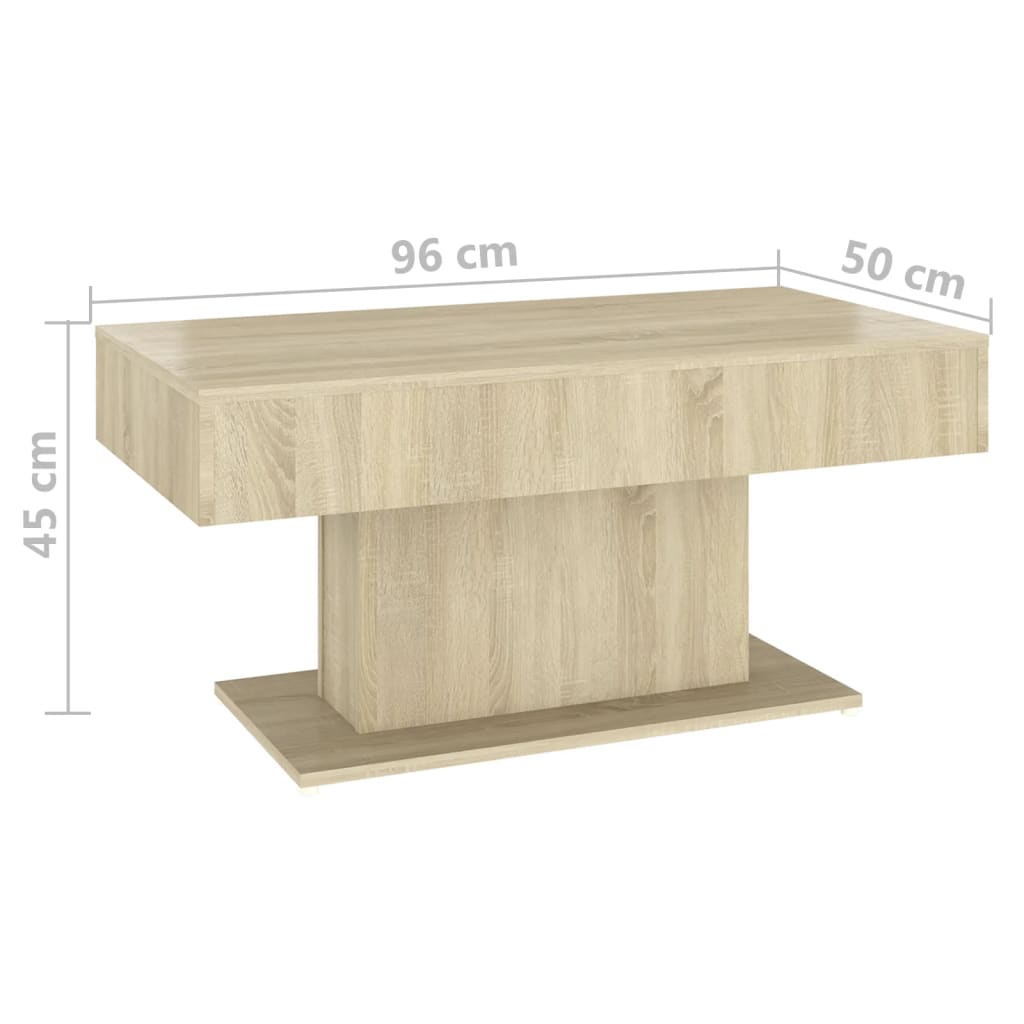 Table basse chêne sonoma 96x50x45 cm bois d'ingénierie - XIOS