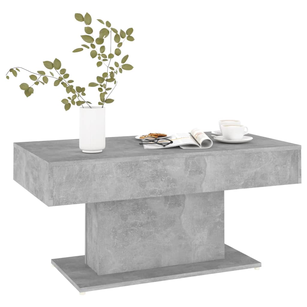 Table basse gris béton 96x50x45 cm bois d'ingénierie - XIOS