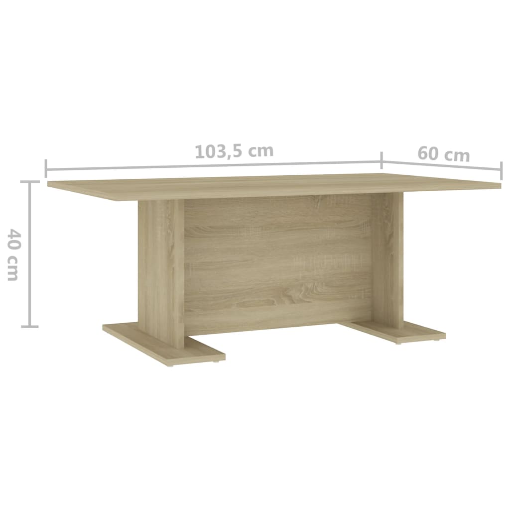 Table basse chêne sonoma 103,5x60x40 cm bois d'ingénierie - XIOS