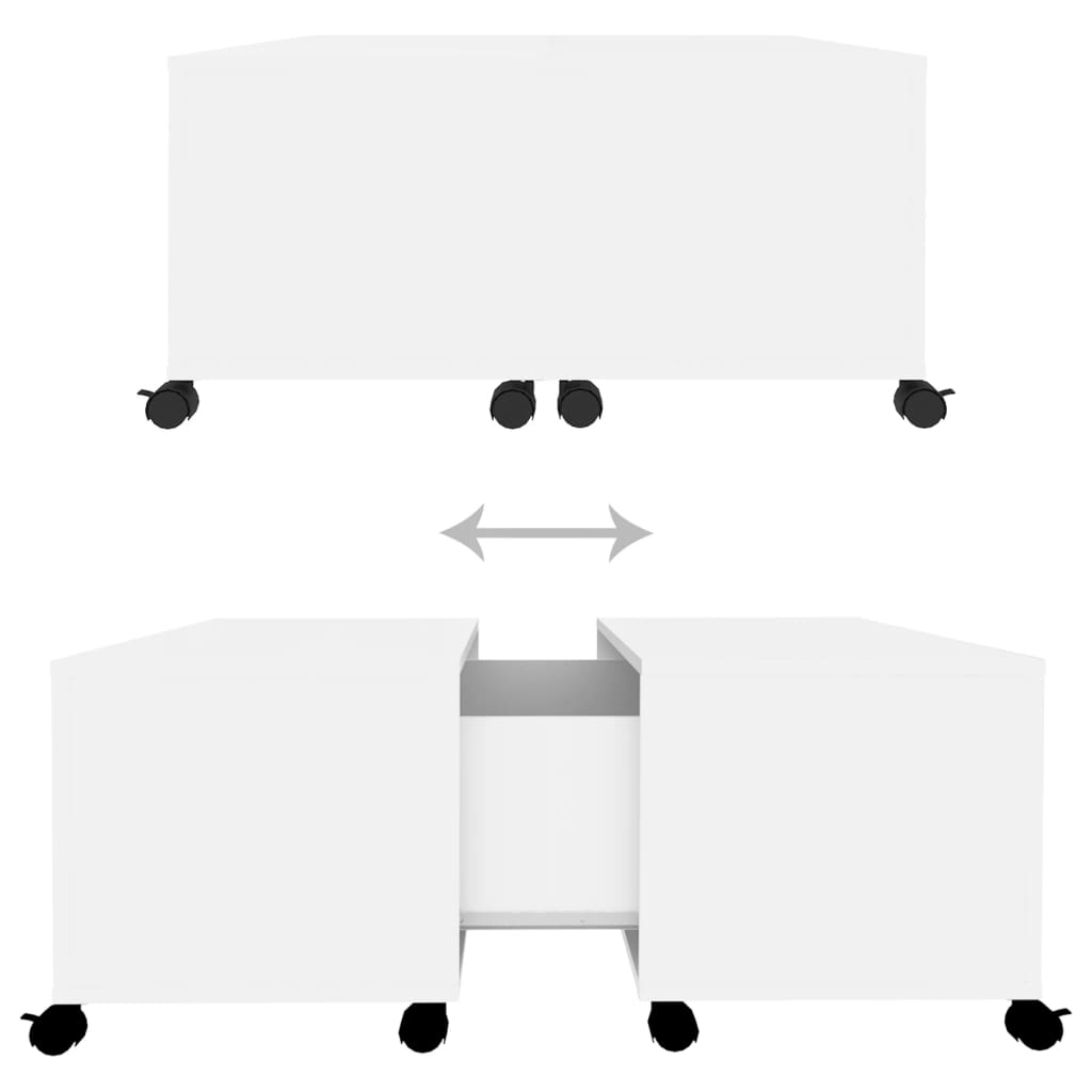 Table basse blanc 75x75x38 cm bois d'ingénierie - XIOS