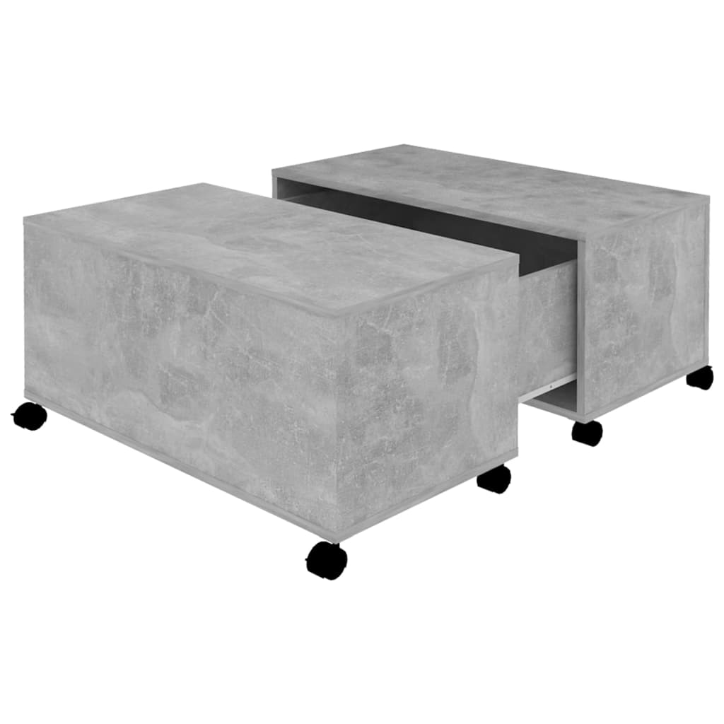 Table basse gris béton 75x75x38 cm bois d'ingénierie - XIOS