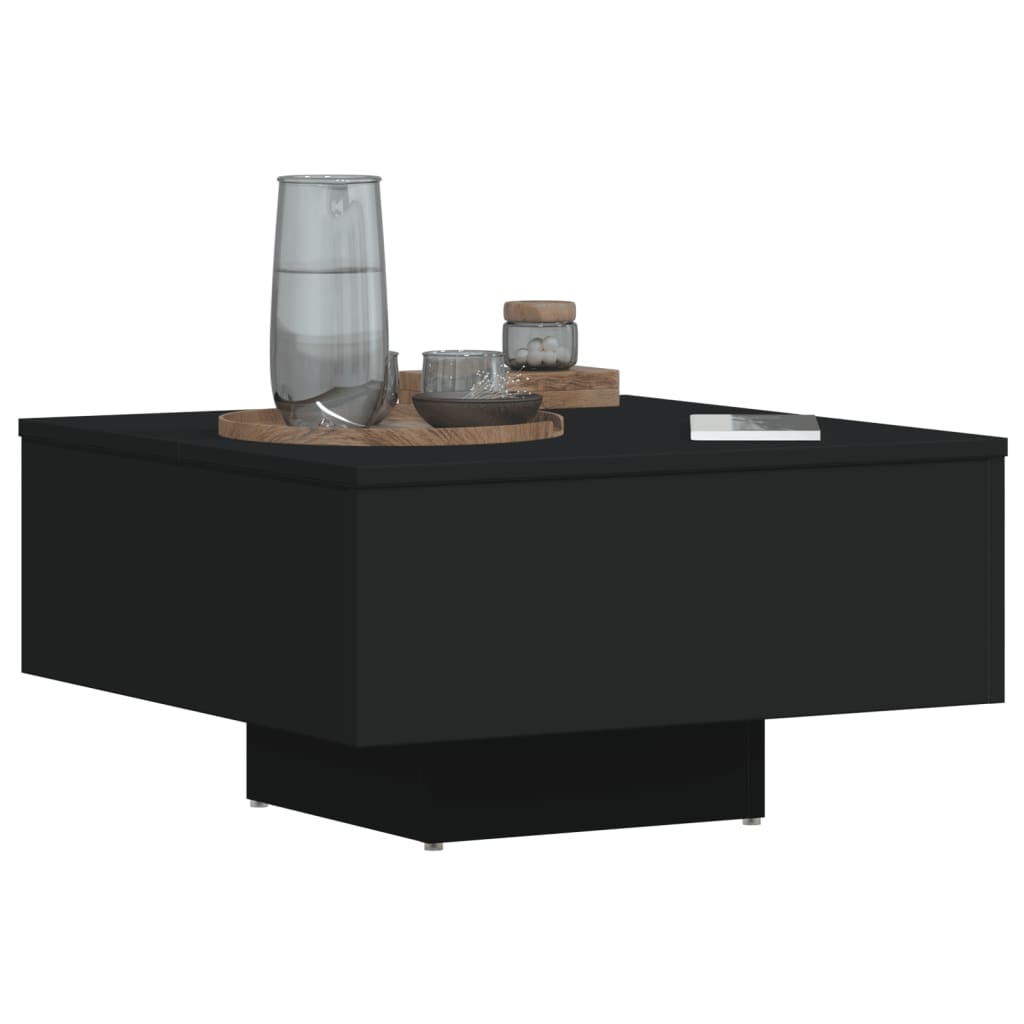 Table basse noir 60x60x31,5 cm bois d'ingénierie - XIOS