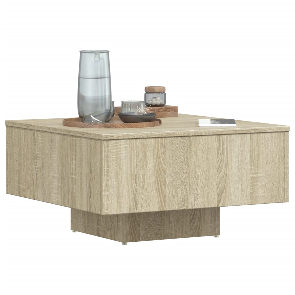 Table basse chêne sonoma 60x60x31,5 cm bois d'ingénierie - XIOS